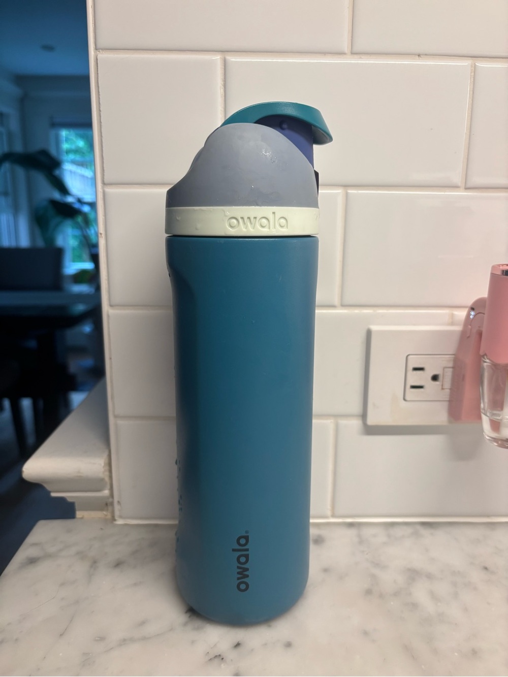 Owala Blue Insulated Water Bottle with Flip Cap